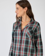 Camisó curt de tela obert de màniga llarga