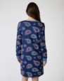 Short printed nightgown with long sleeves