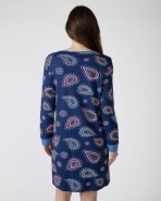 Short printed nightgown with long sleeves