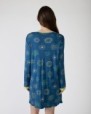 Short printed nightgown with long sleeves