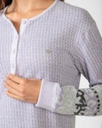 Camisón corto de jacquard de manga larga