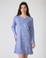 Short printed nightgown with long sleeves