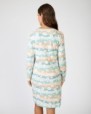 Short printed nightgown with long sleeves