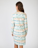 Short printed nightgown with long sleeves