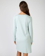 Short micro-striped nightgown with long sleeves
