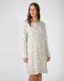 Short printed nightgown with long sleeves