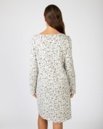 Short printed nightgown with long sleeves