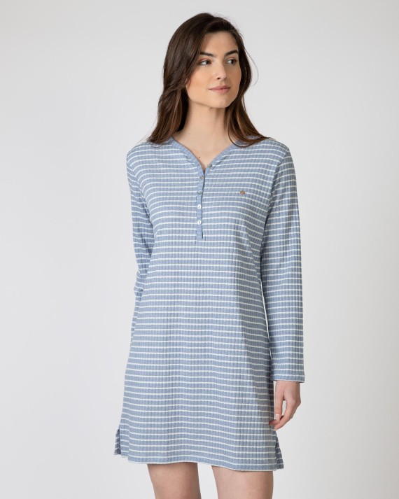 Camisó curt llistat de màniga llarga