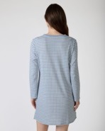 Short striped nightgown with long sleeves
