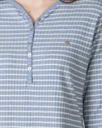 Camisón corto listado de manga larga