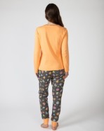 Pijama de dona llarg en punt de cotó estampat