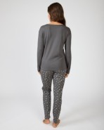 Long women's pajamas in printed cotton jersey