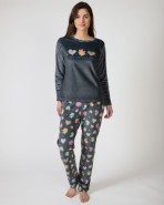 Pijama de dona llarg en teixit de micropolar