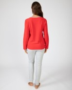 Long women's pajamas in printed knit fabric