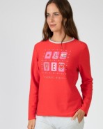 Long women's pajamas in printed knit fabric