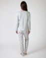 Long women's pajamas in printed knit fabric