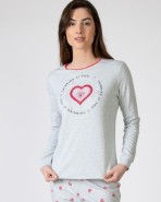 Pijama de mujer largo en tejido de punto estampado