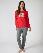 Pijama de dona llarg en teixit de punt estampat