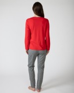 Long women's pajamas in printed knit fabric