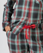 Pijama de mujer largo y abierto de tela de algodón