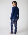 Long women's pajamas in printed cotton jersey