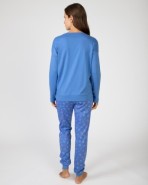 Pijama de mujer largo en punto de algodón estampado