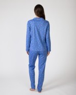 Long women's pajamas in printed cotton jersey