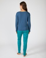 Long women's pajamas in printed knit fabric