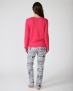 Long women's pajamas in printed knit fabric