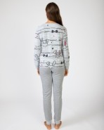 Long women's pajamas in printed knit fabric