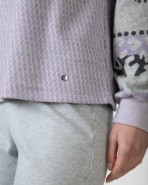 Long jacquard knit women's pajamas