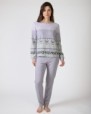 Pijama de dona llarg de punt jacquard