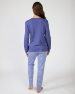 Long women's pajamas in printed knit fabric