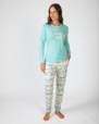 Pijama de mujer largo en punto de modal algodón estampado