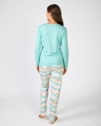 Pijama de dona llarg en punt de modal cotó estampat