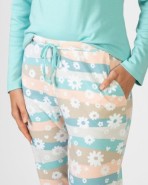 Pijama de dona llarg en punt de modal cotó estampat