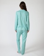 Long women's pajamas in printed cotton modal knit