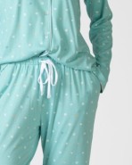 Long women's pajamas in printed cotton modal knit