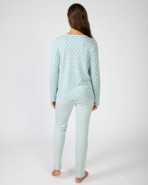 Pijama de mujer largo de punto jacquard