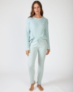 Pijama de mujer largo de punto jacquard