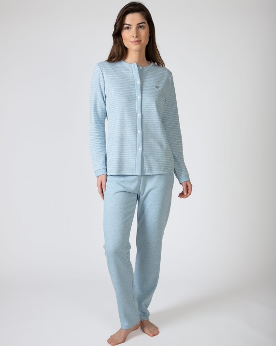 Pijama de dona llarg de punt jacquard