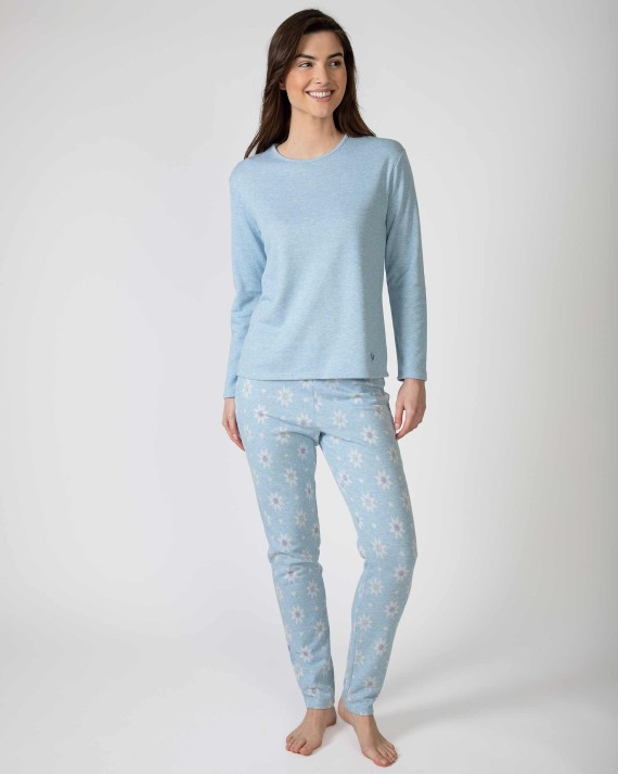 Pijama de mujer largo de punto jacquard