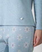 Pijama de mujer largo de punto jacquard