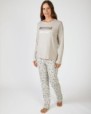 Long women's pajamas in printed cotton jersey