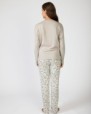Long women's pajamas in printed cotton jersey