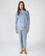 Long women's pajamas in microfleece fabric