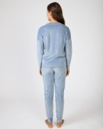 Long women's pajamas in microfleece fabric