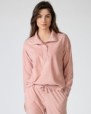 Long women's pajamas in velvet fabric