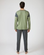 Men's long cotton knit pajamas