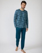 Pijama largo de hombre de punto de algodón